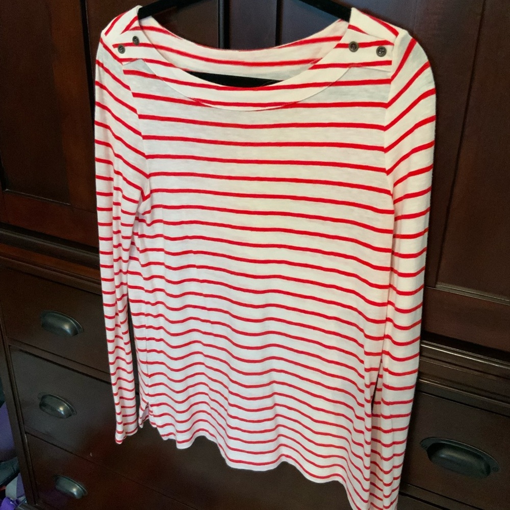 Loft red/white shirt